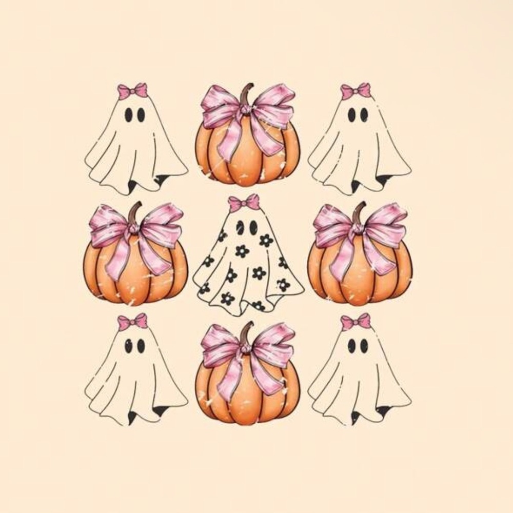 Playful Halloween Cream Tee with Ghost and Pumpkin Design | SHEIN - Picture 4 of 4